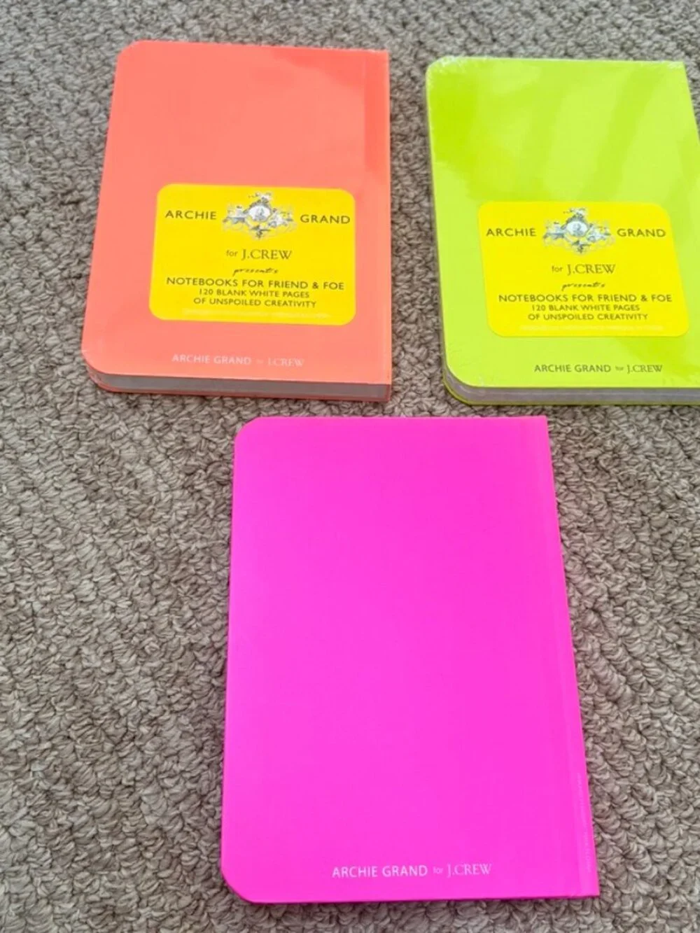 Archie Grand for J. Crew Blank Notebooks, Set of 3